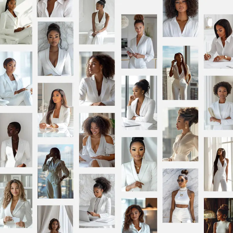 Melanin Business Stock 85+ Luxe Aesthetic Social Pack (Posts + Stories)
