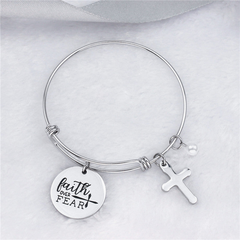 Faith over Fear Stainless Steel Bracelet